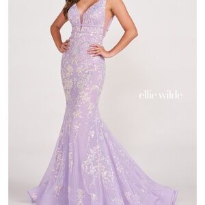 Ellie Wilde Lavender Floral Gown